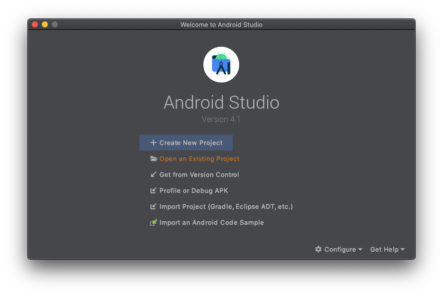 android studio run react native app